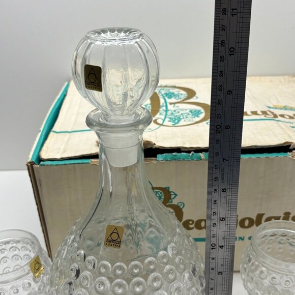 Vintage Oberglas Beaujolais Wine decanter and 6 glasses with original box - Picture 10 of 10